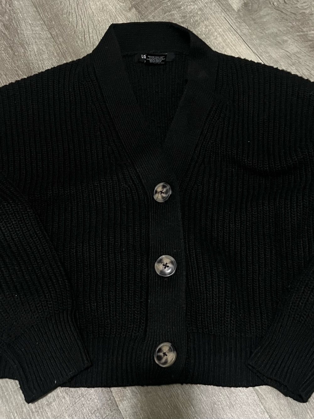 Black Women's Chunky Knit Cardigan Sweater - Unbranded
